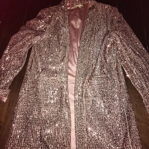 Gianni Bini Sparkling Pink Sequin Blazer